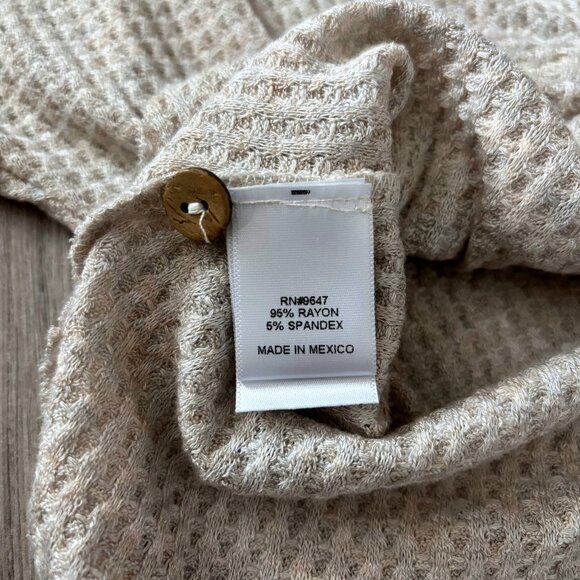 Eddie Bauer Waffle Knit Thermal Tie Front Button Up T-Shirt Womens SM Cabincore - Picture 12 of 13